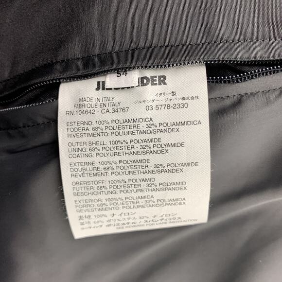 JIL SANDER Size 44 Black Poliammide Zip & Snaps Belted Jacket - Picture 5 of 6